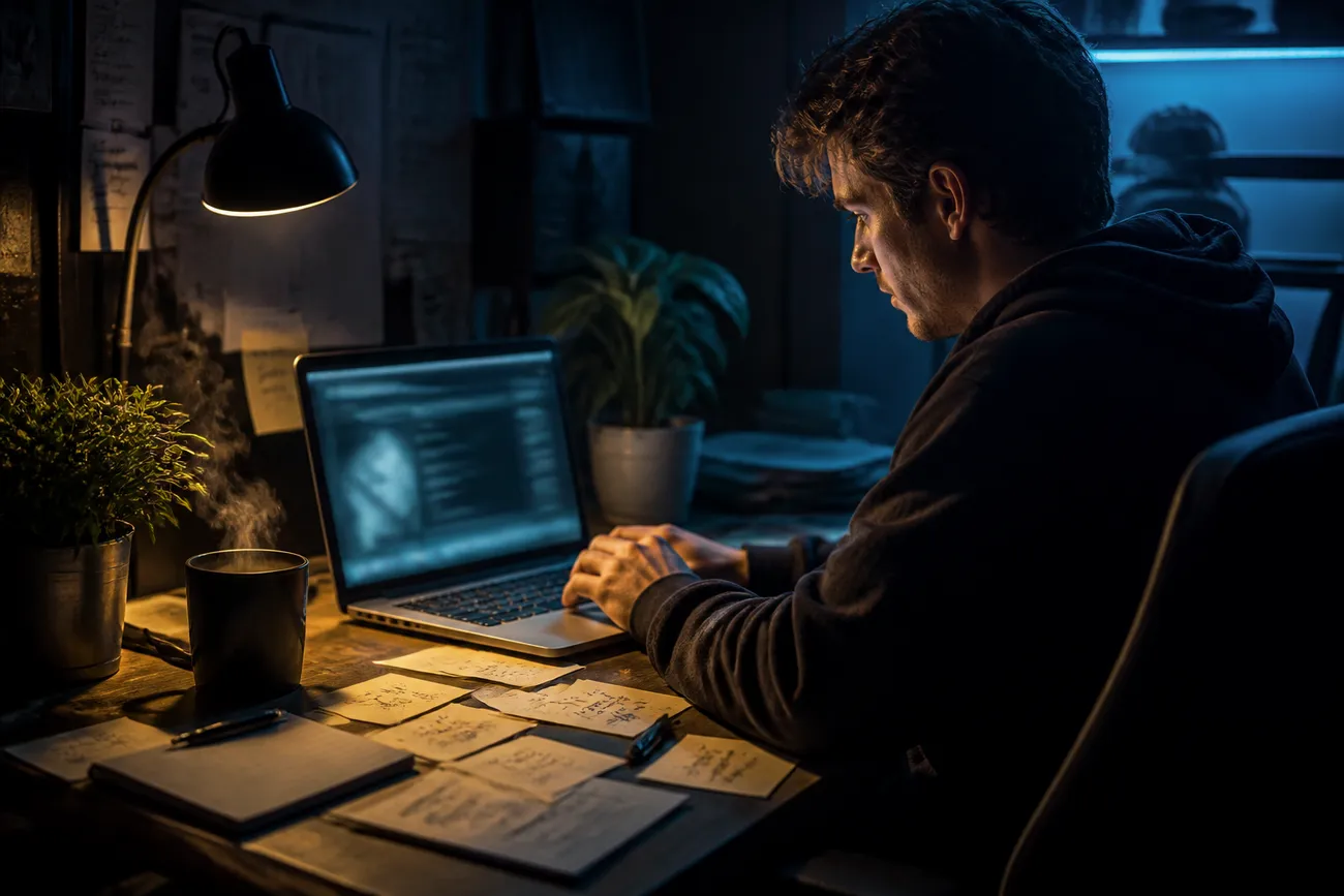 user with laptop exploring Hidden Wiki resources
